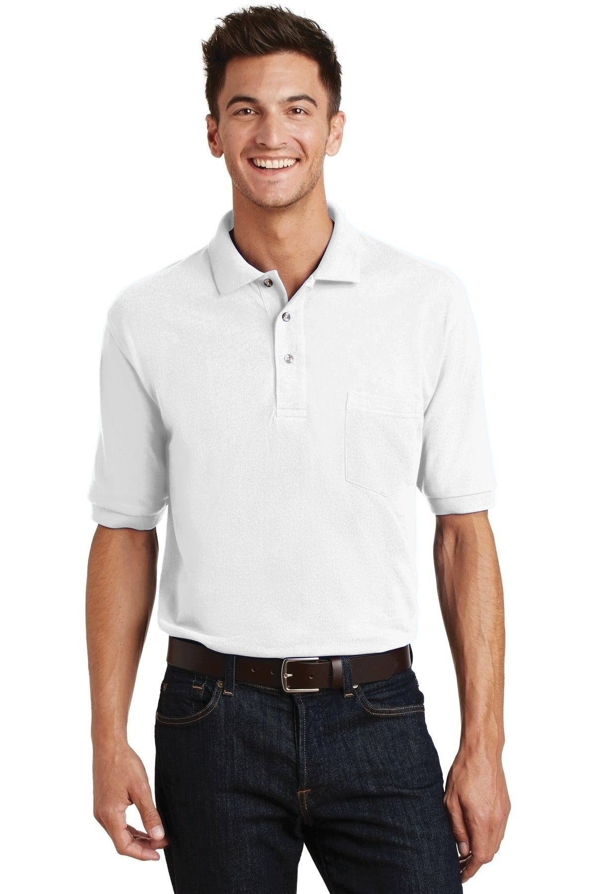 Port Authority ® Heavyweight Cotton Pique Polo with Pocket. K420P
