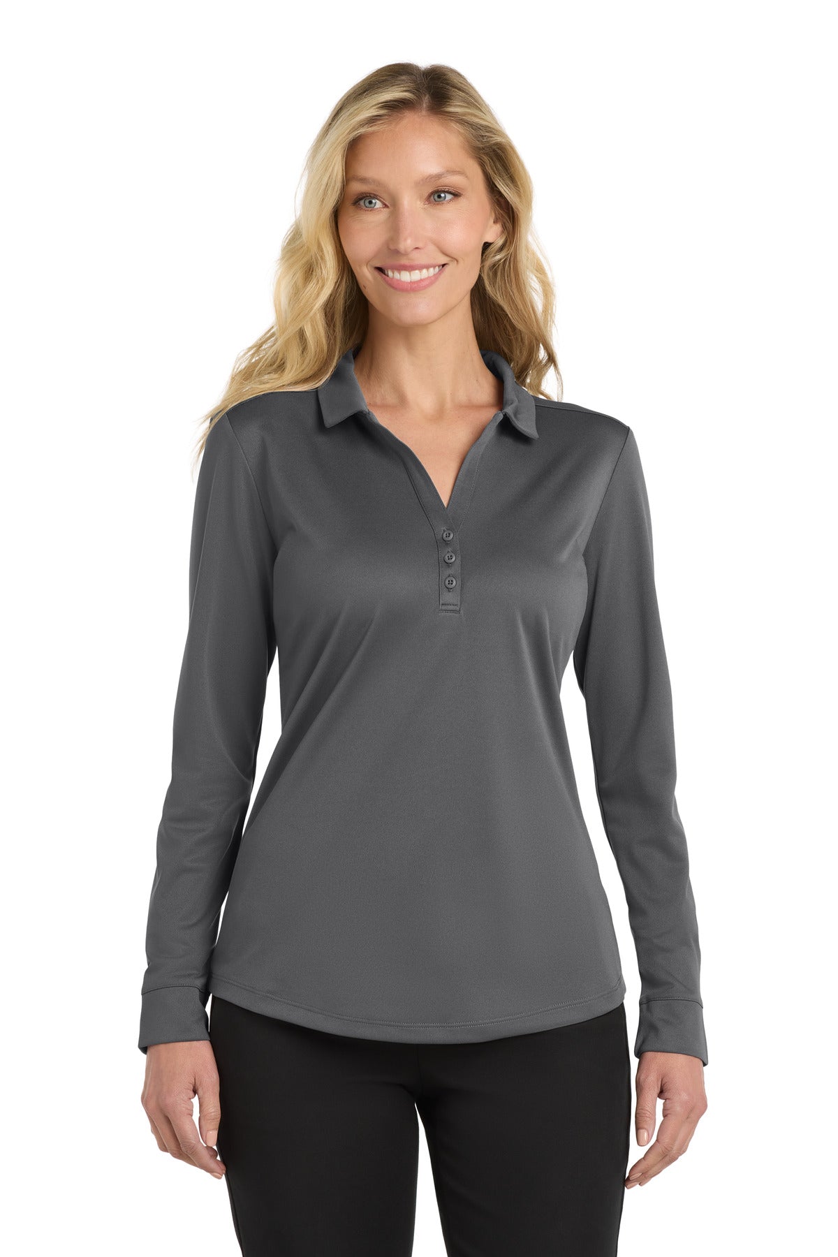Port Authority ® Women's Silk Touch ™ Performance Long Sleeve Polo. L540LS