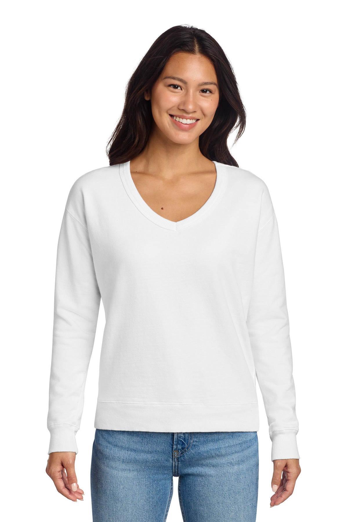 Port & Co ® Women's Beach Wash ® Garment-Dyed V-Neck Sweatshirt LPC098V