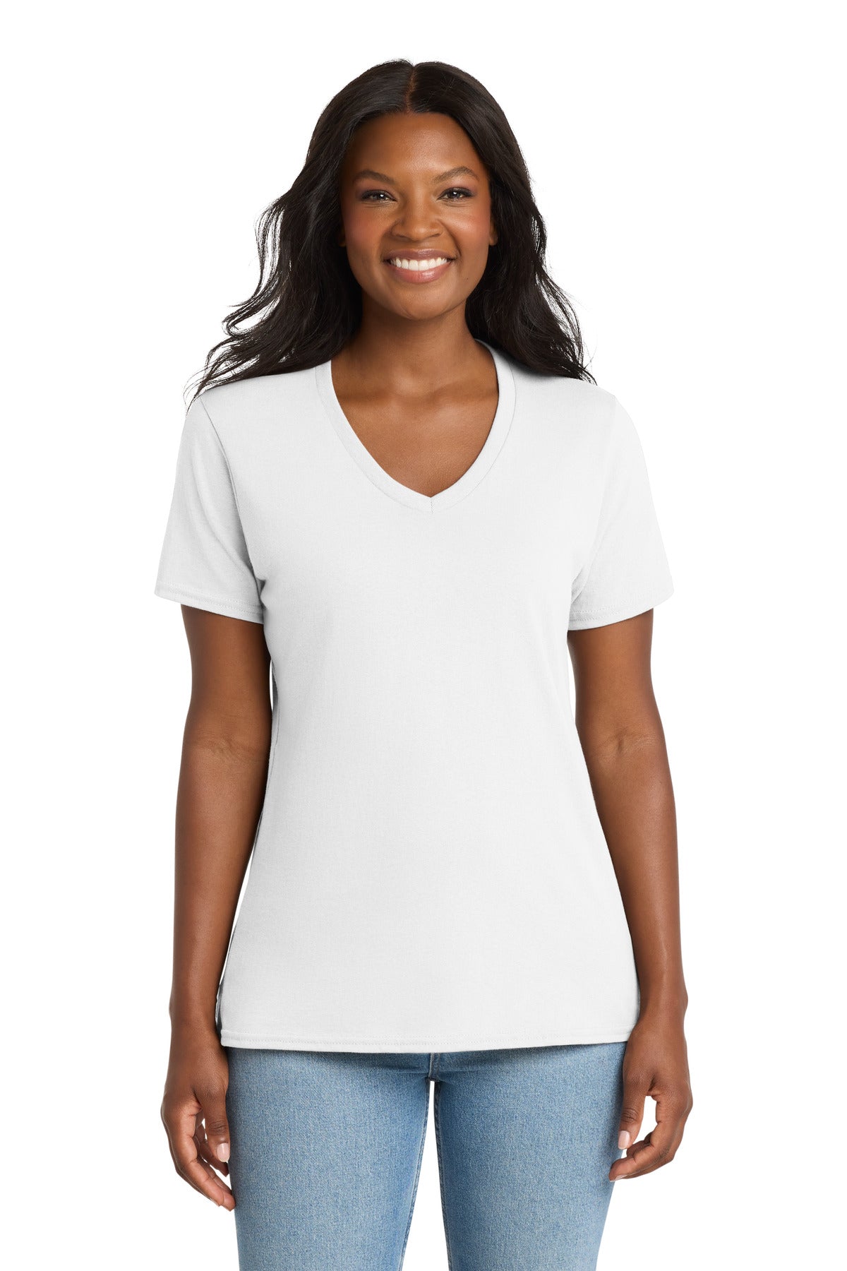 Port & Co ® Women's Core Cotton V-Neck Tee. LPC54V