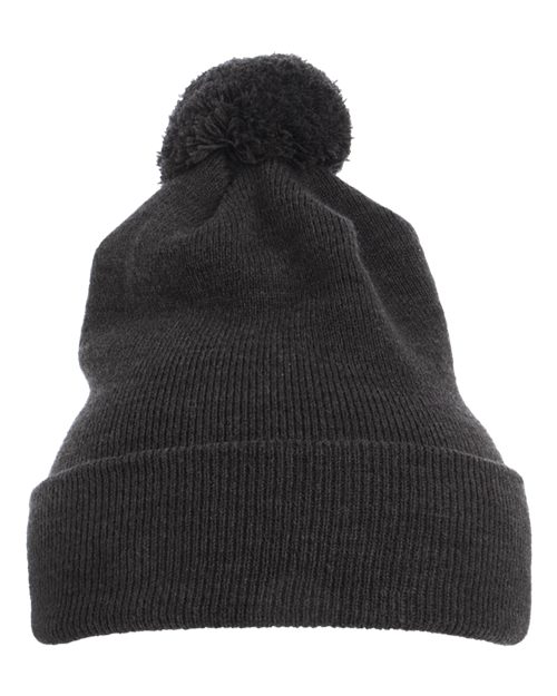 Pom-Pom Cuffed Knit Beanie