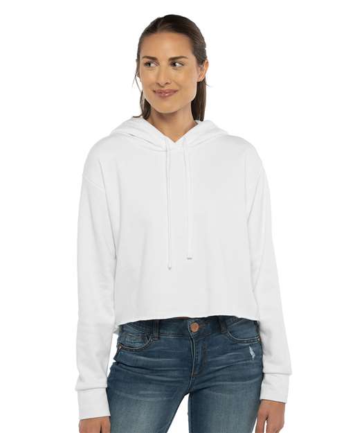 Women's Laguna Sueded Raw Edge Crop Hoodie Sweatshirt