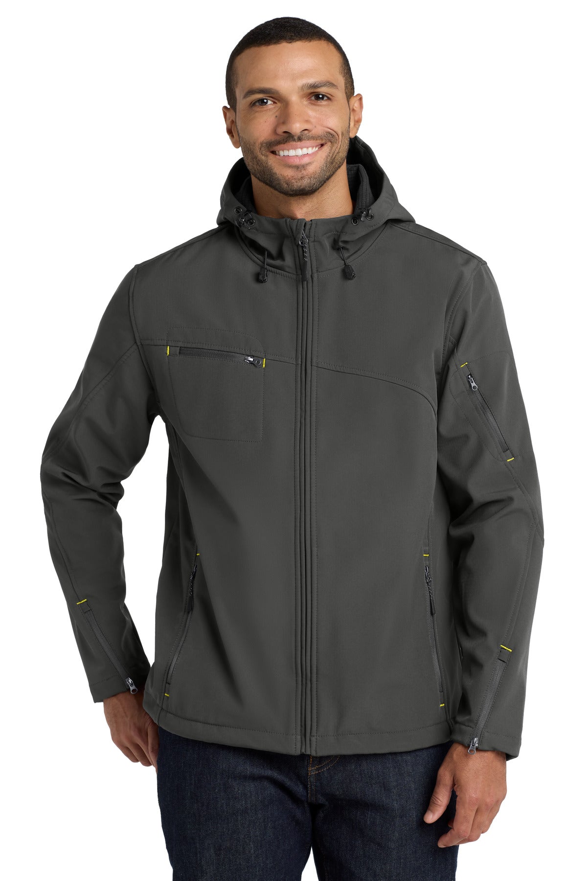 Port Authority ®  Textured Hooded Soft Shell Jacket. J706