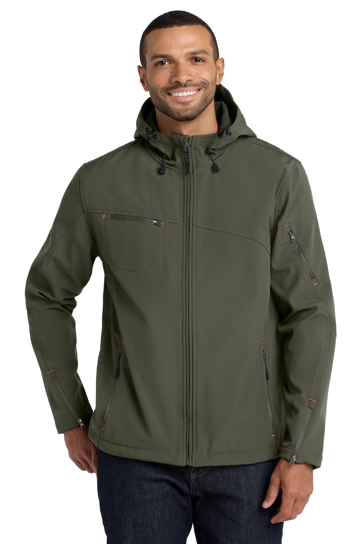 Port Authority ®  Textured Hooded Soft Shell Jacket. J706