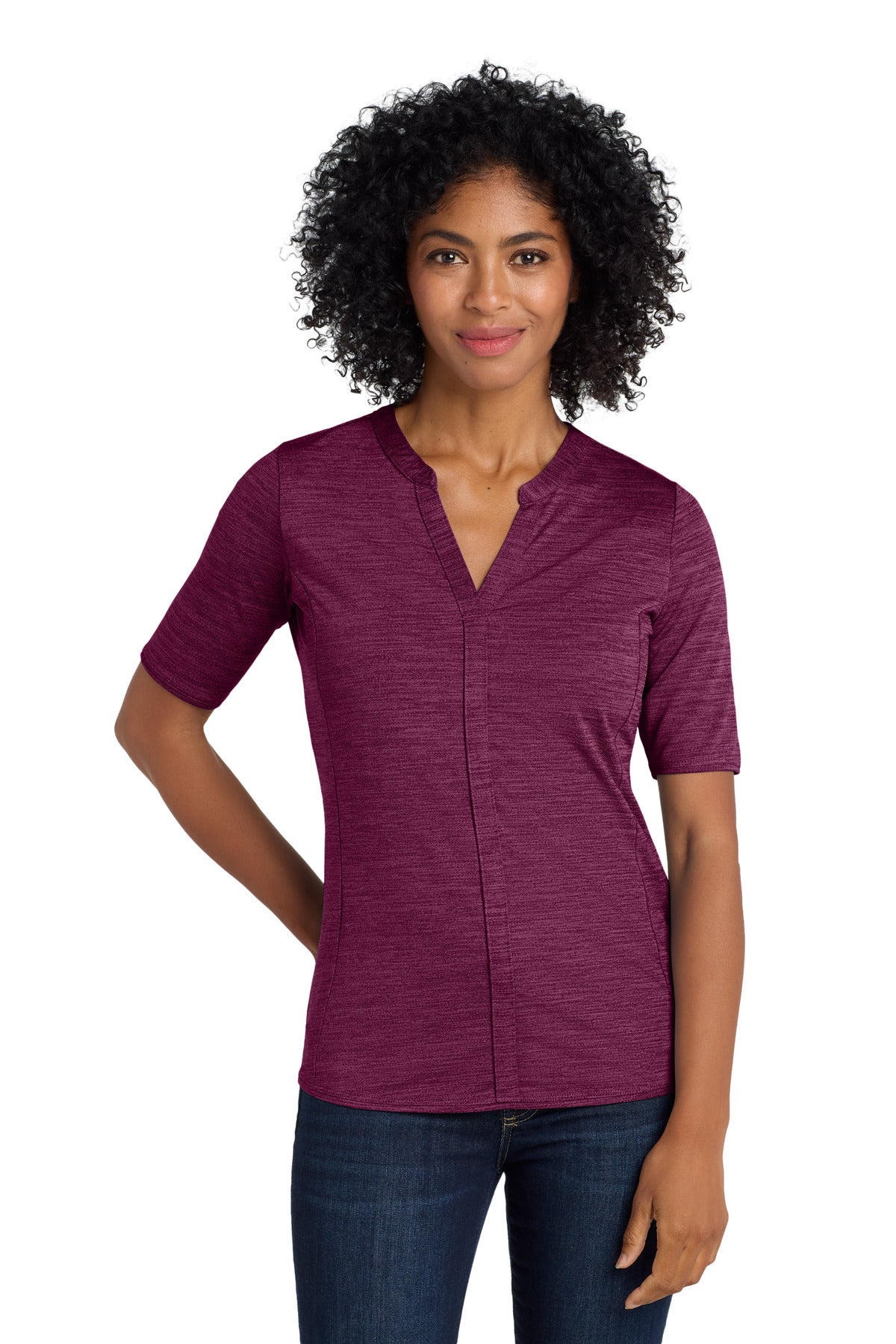 Port Authority  ®  Women's Stretch Heather Open Neck Top  LK583