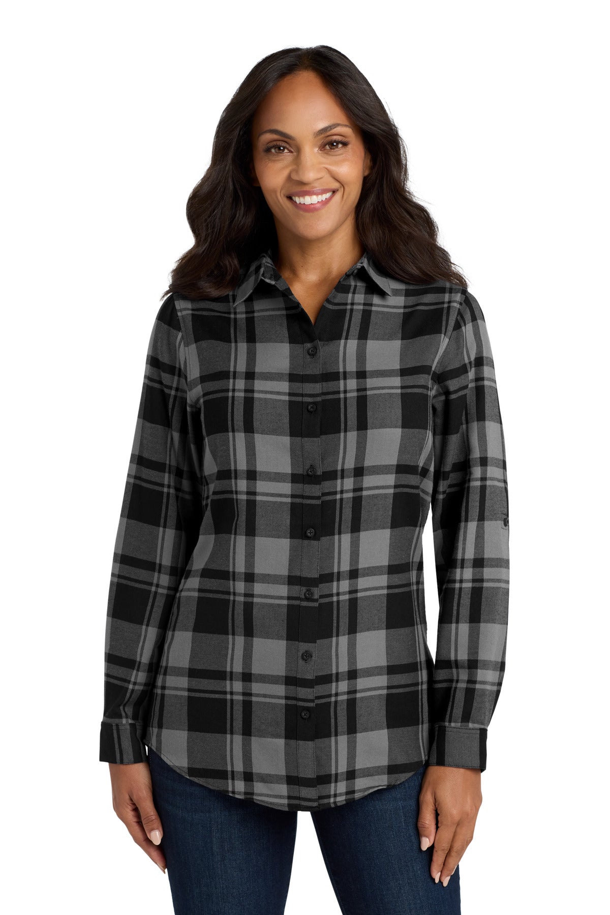 Port Authority ®  Women's Plaid Flannel Tunic . LW668