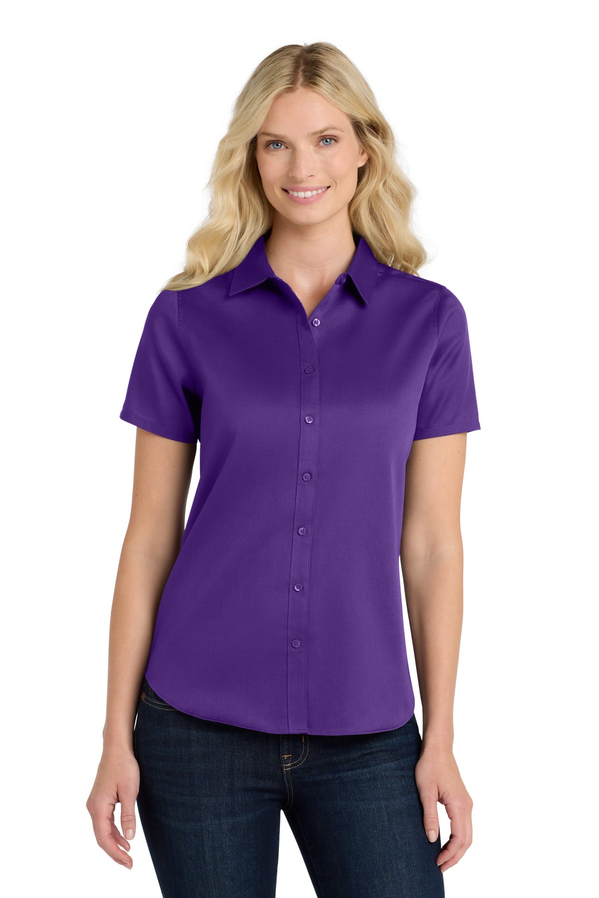 Port Authority ®  Women's Short Sleeve SuperPro React ™ Twill Shirt. LW809
