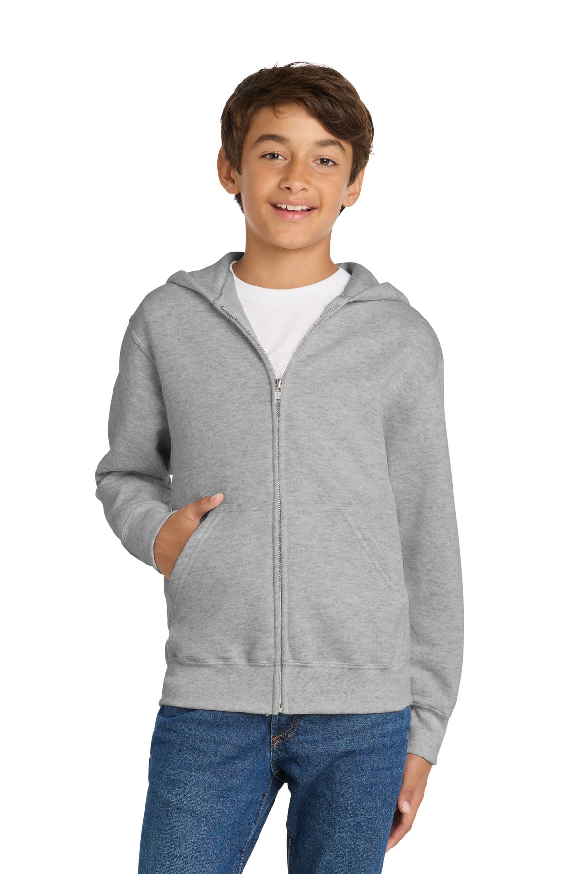 Port & Co ™  Youth Core Fleece Full-Zip Hooded Sweatshirt.  PC90YZH