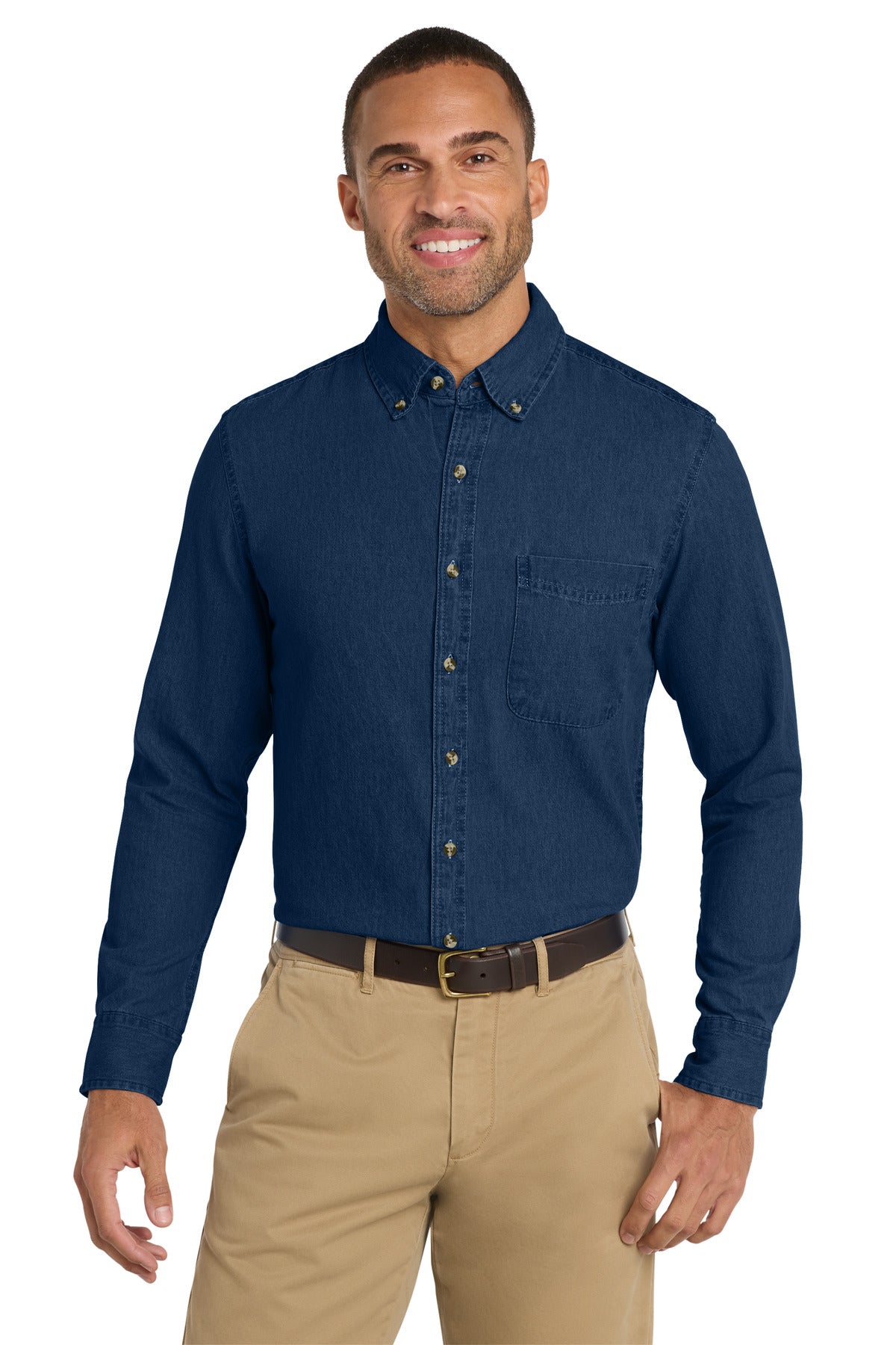 Port & Co ®  Long Sleeve Value Denim Shirt. SP10