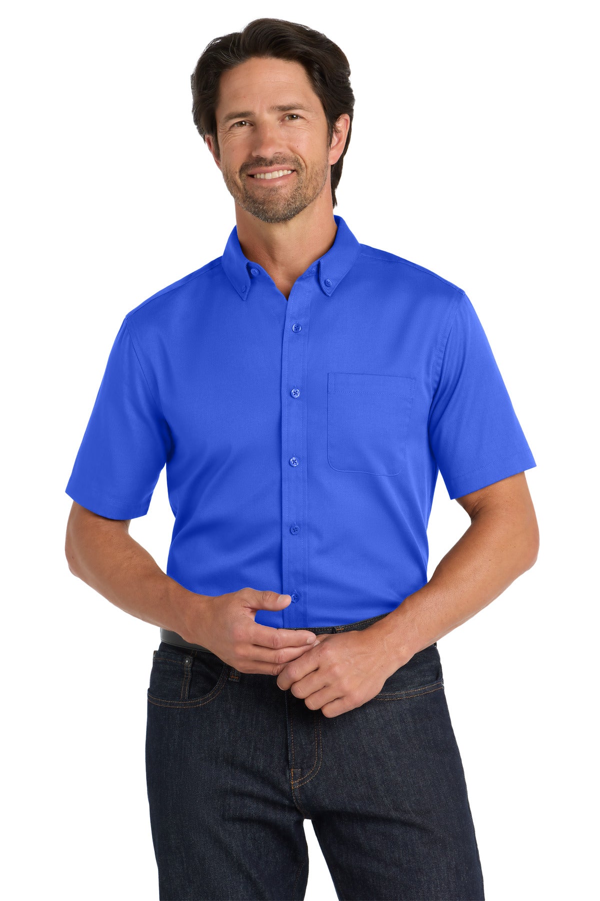 Port Authority ®  Short Sleeve SuperPro React ™  Twill Shirt. W809